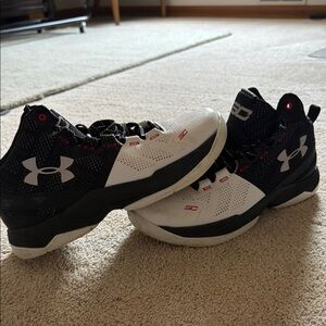 Under Armour Black and White High-Top Sneakers